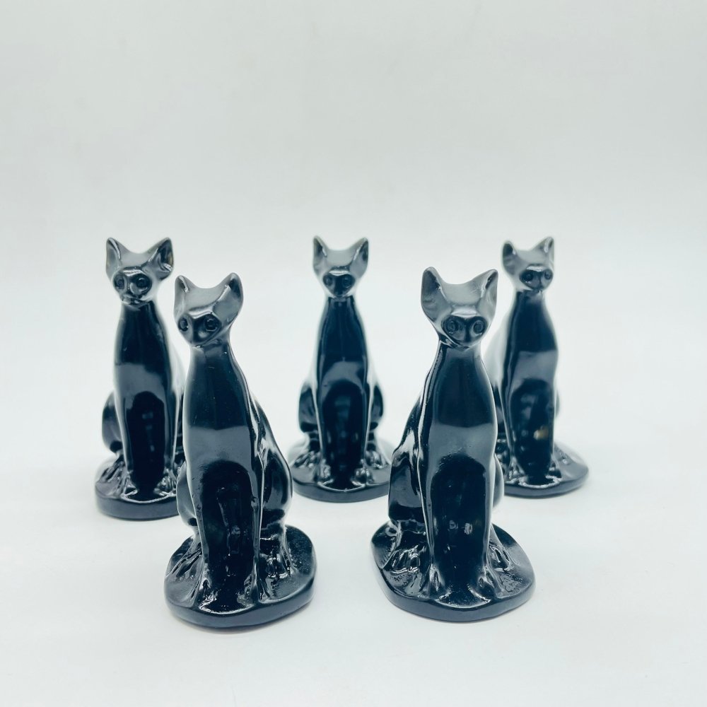 Black Obsidian Sphynx Hairless Cat Carving Animal Wholesale -Wholesale Crystals
