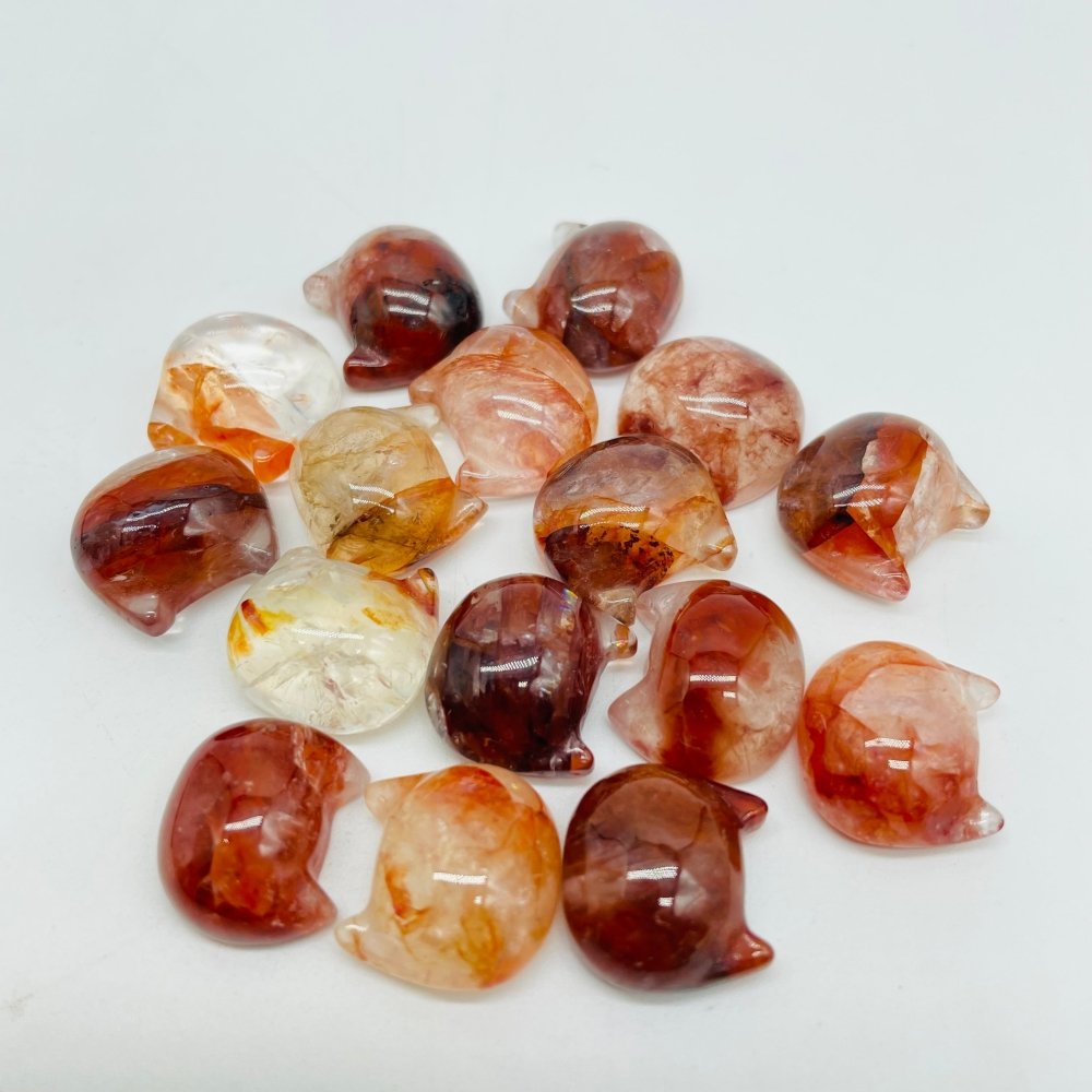 Cat Head Shape Fire Quartz & Rabbit Hair Carving Wholesale -Wholesale Crystals