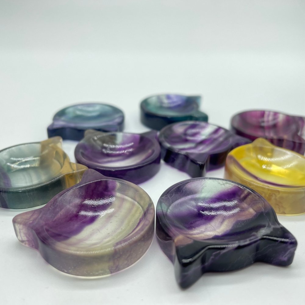 Cat Head Shape Rainbow Fluorite Carving Wholesale -Wholesale Crystals
