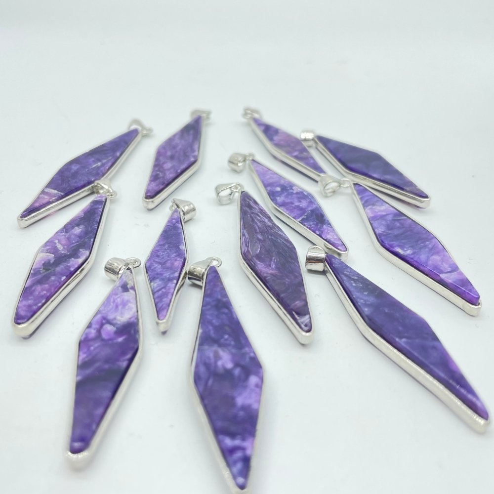 Charoite Rhombus Shape Pendant Wholesale -Wholesale Crystals