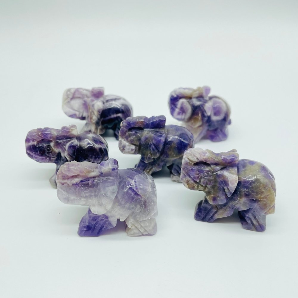 Chevron Amethyst Elephant Crystals Carving Wholesale -Wholesale Crystals