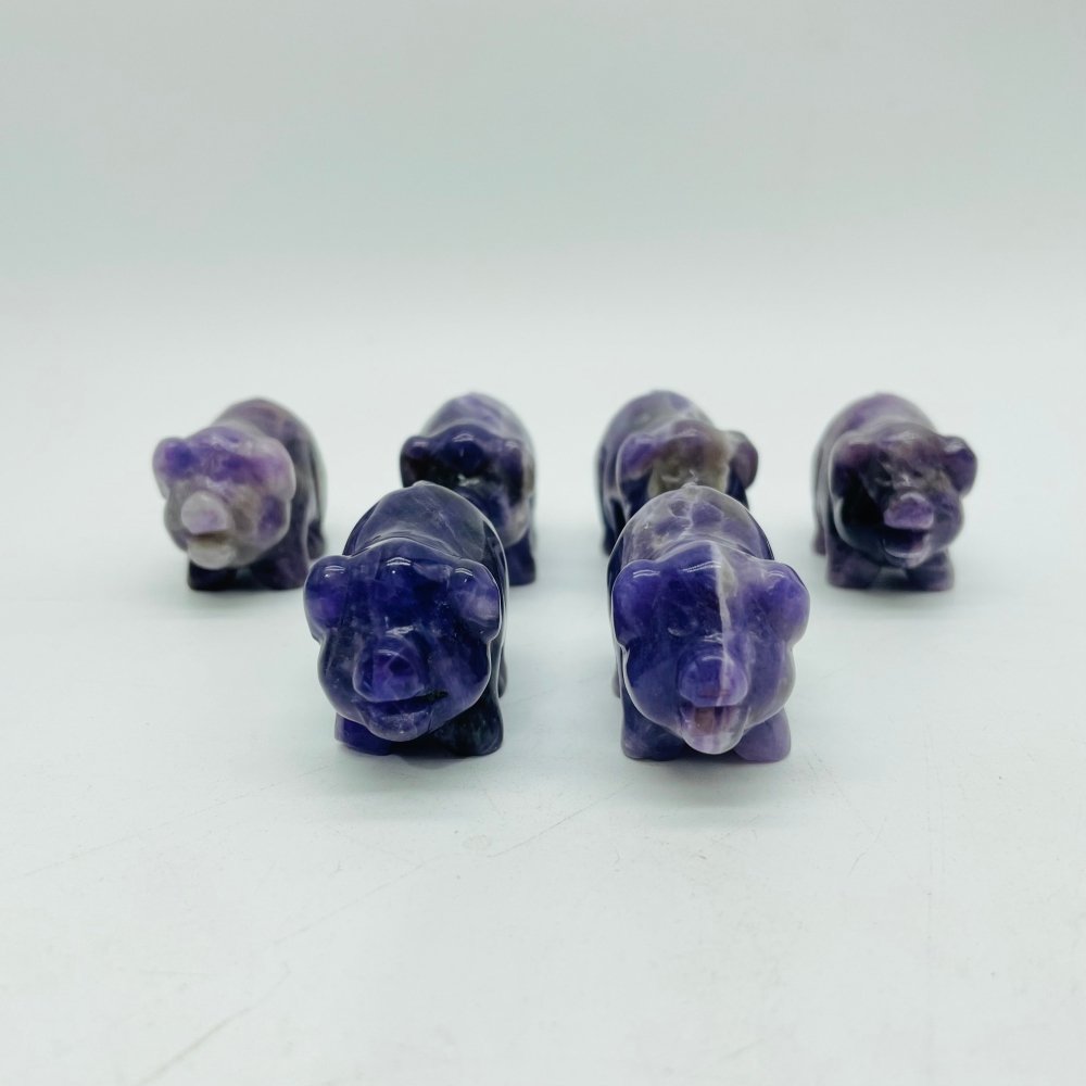 Chevron Amethyst Pig Carving Animal Wholesale -Wholesale Crystals