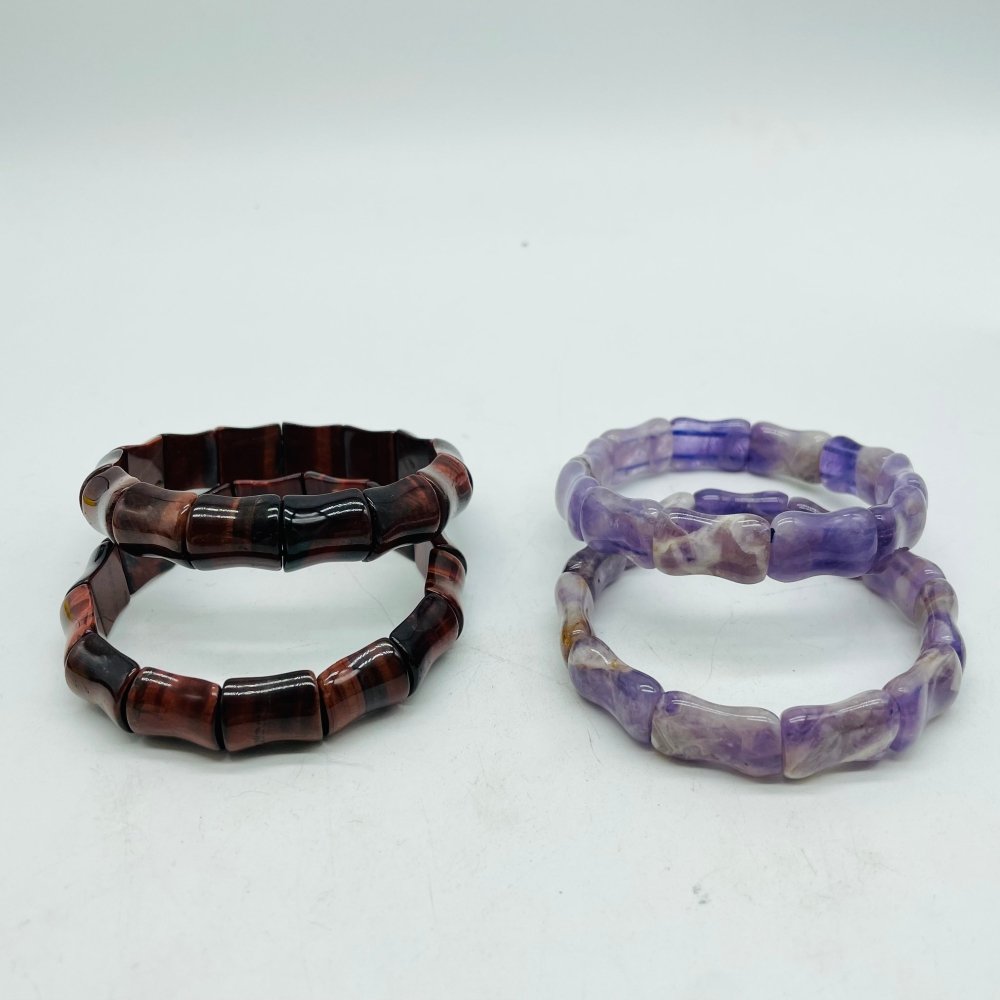 Chevron Amethyst & Red Tiger Eye Bracelet Crystal Wholesale -Wholesale Crystals