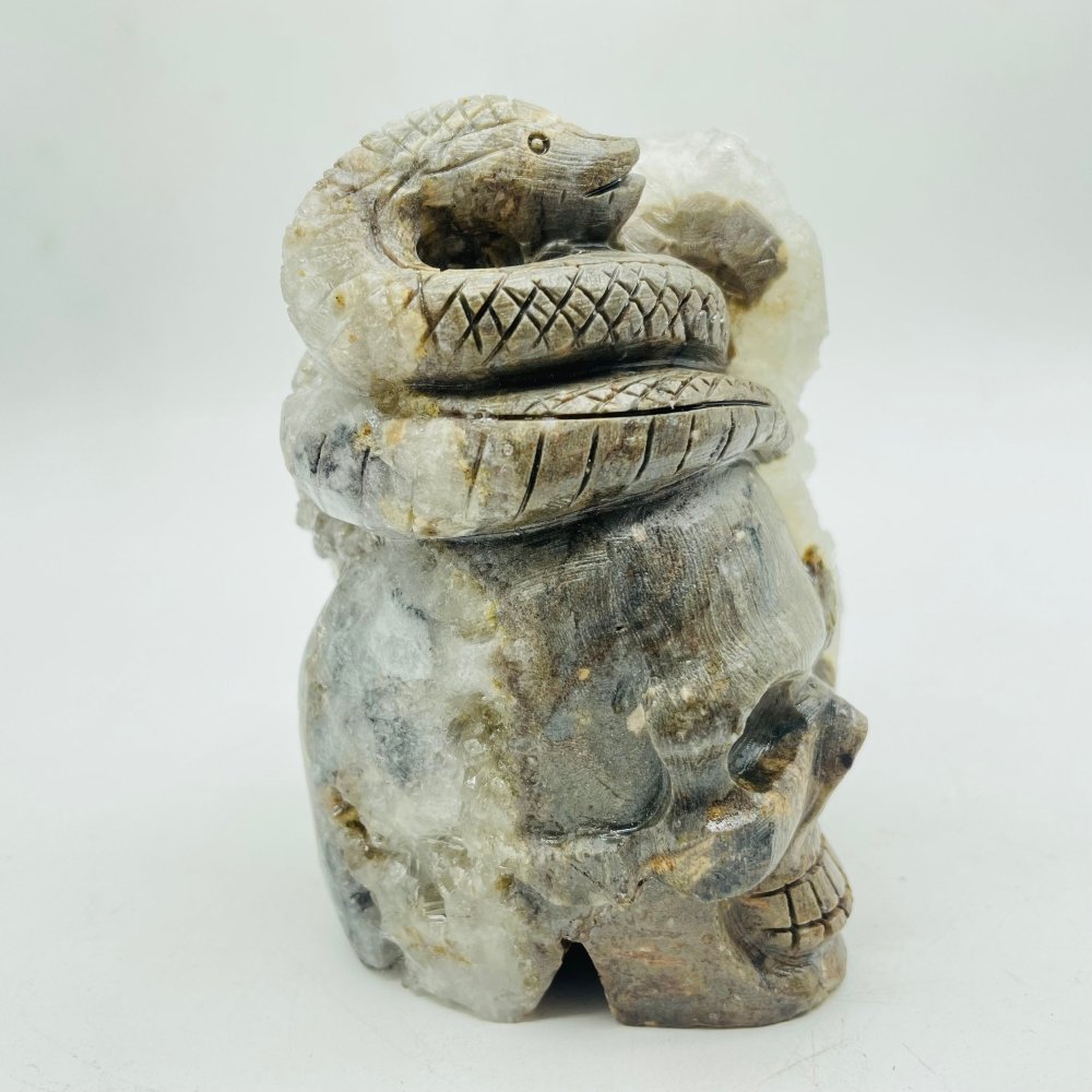 Clear Quartz Cluster Snake Skull Carving -Wholesale Crystals