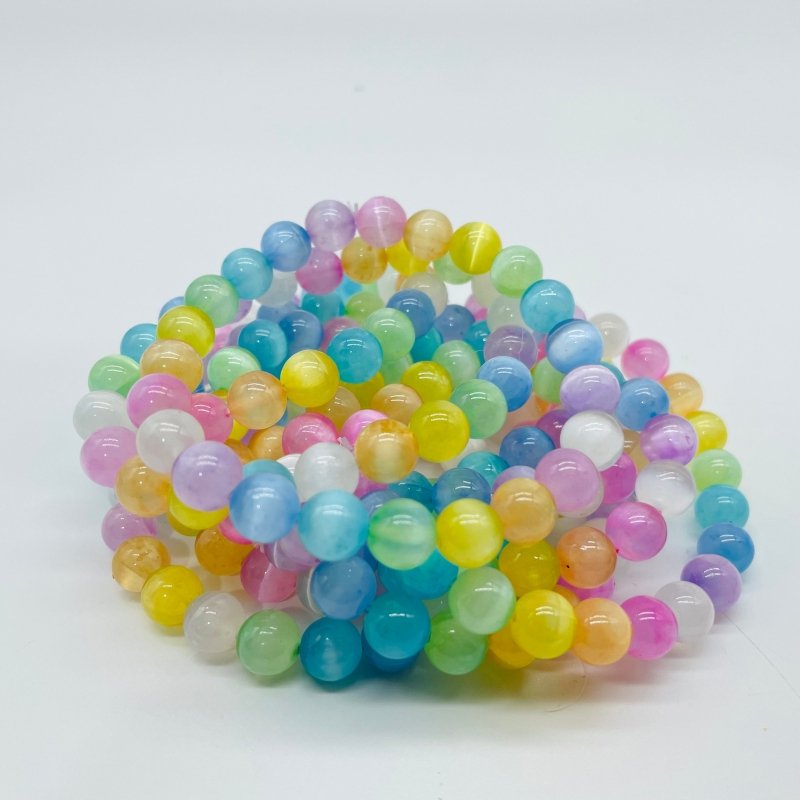 Colorful Aura Selenite Rainbow Bracelet Wholesale -Wholesale Crystals