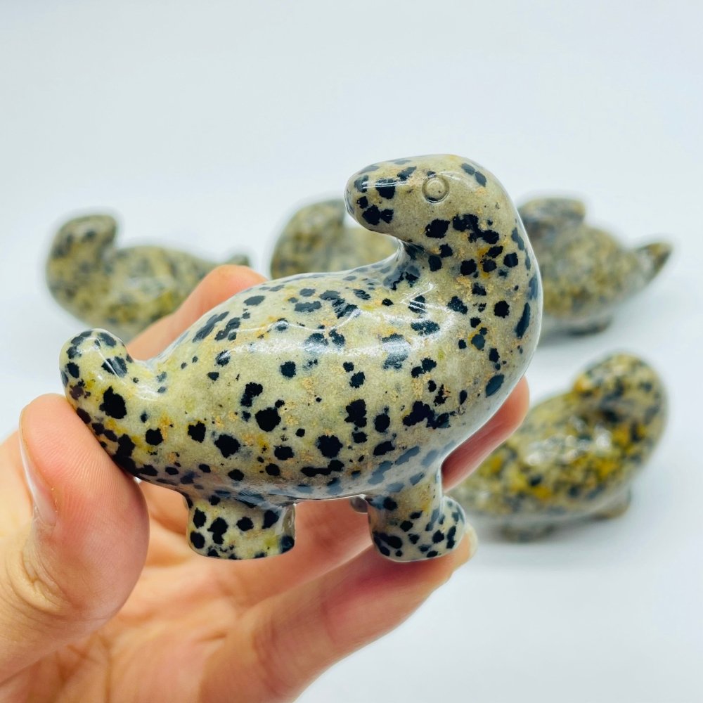 Cute Dalmatian Jasper Fat Dinosaur Carving Animals Wholesale -Wholesale Crystals