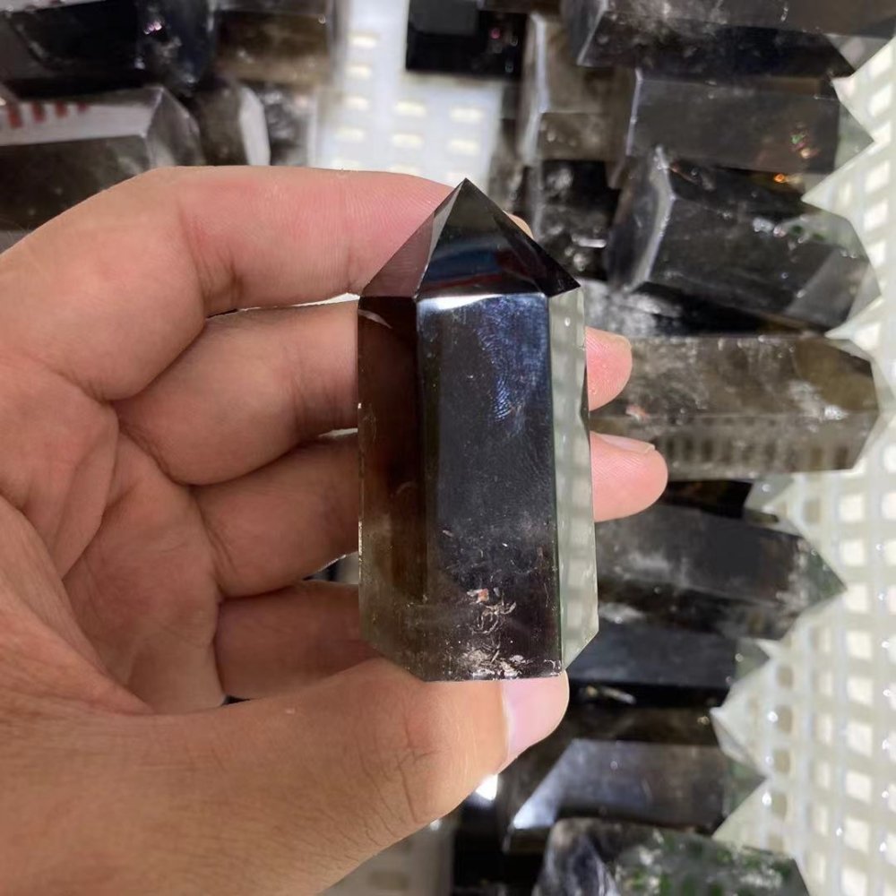 Dark color smoky quartz points wholesale -Wholesale Crystals