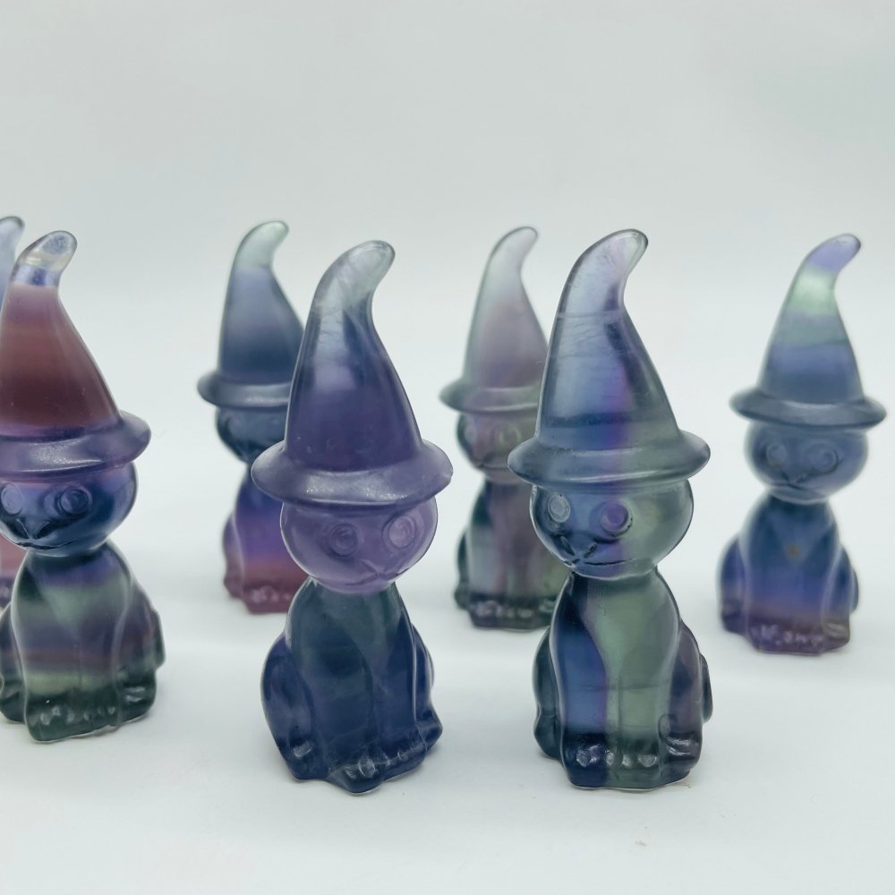 Fluorite Cat Wizard Carving Wholesale -Wholesale Crystals