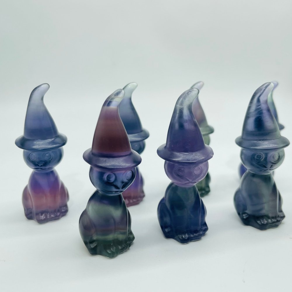 Fluorite Cat Wizard Carving Wholesale -Wholesale Crystals