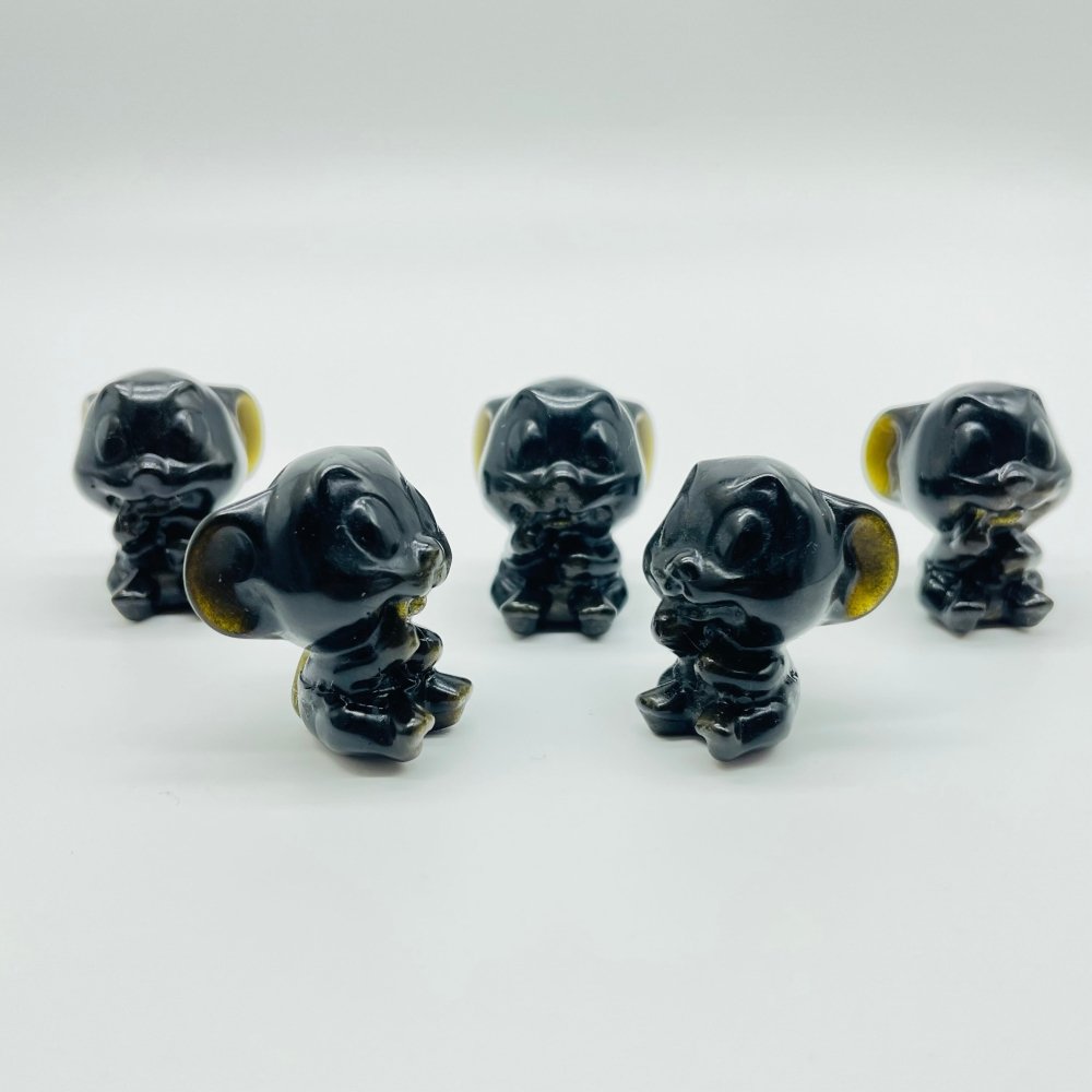 Gold Sheen Obsidian Carving Mickey Mouse Wholesale -Wholesale Crystals