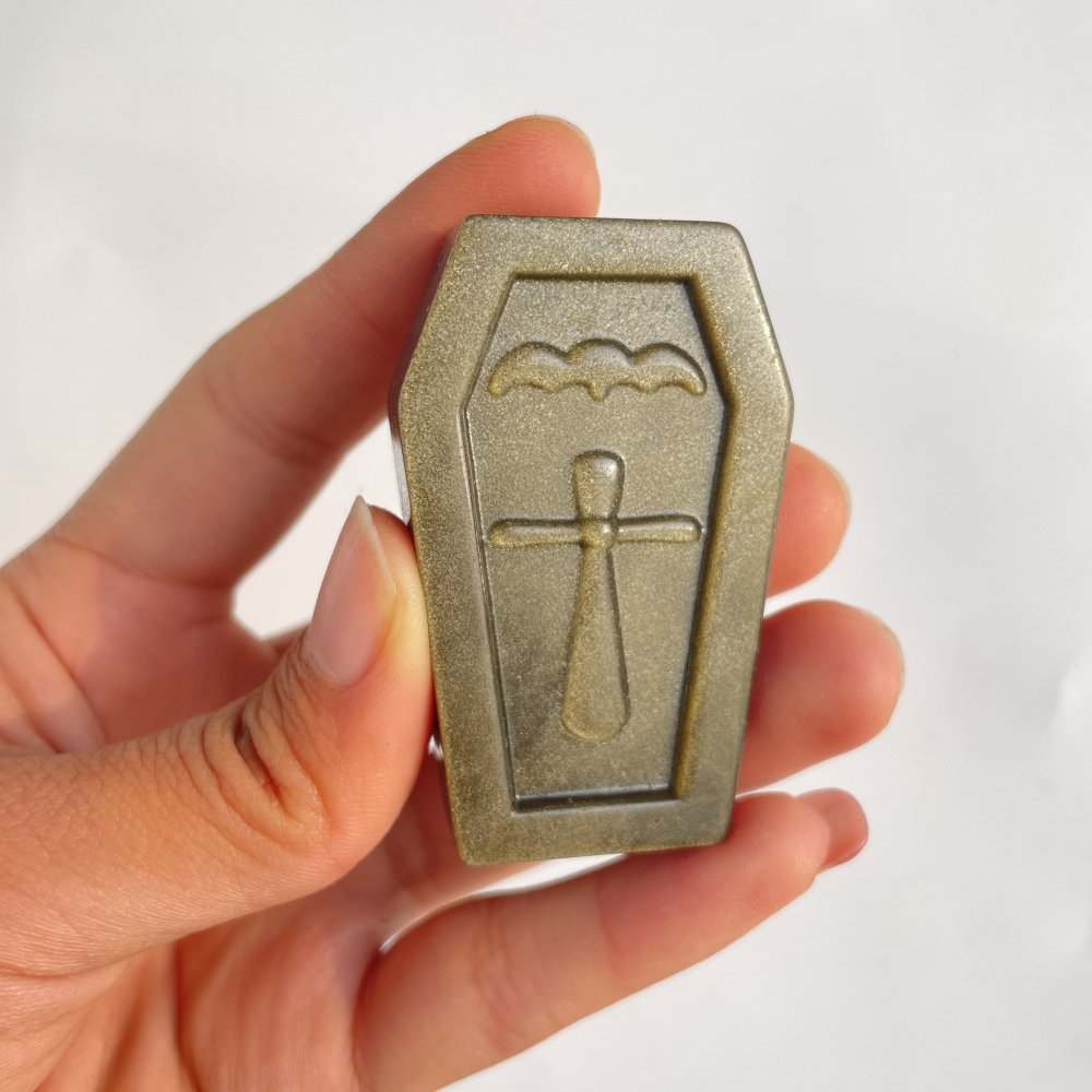 Gold Sheen Obsidian Coffin Carving Wholesale -Wholesale Crystals
