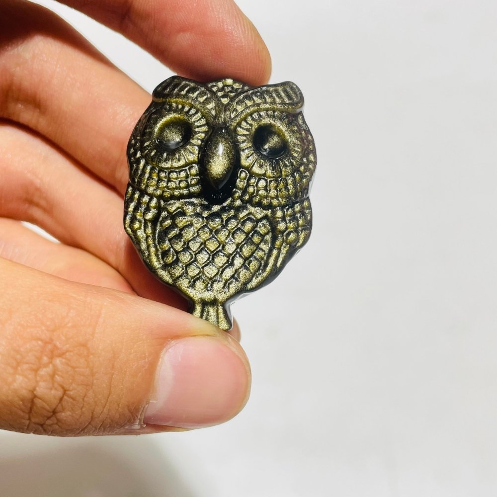 Gold Sheen Obsidian Owl Carving Wholesale -Wholesale Crystals