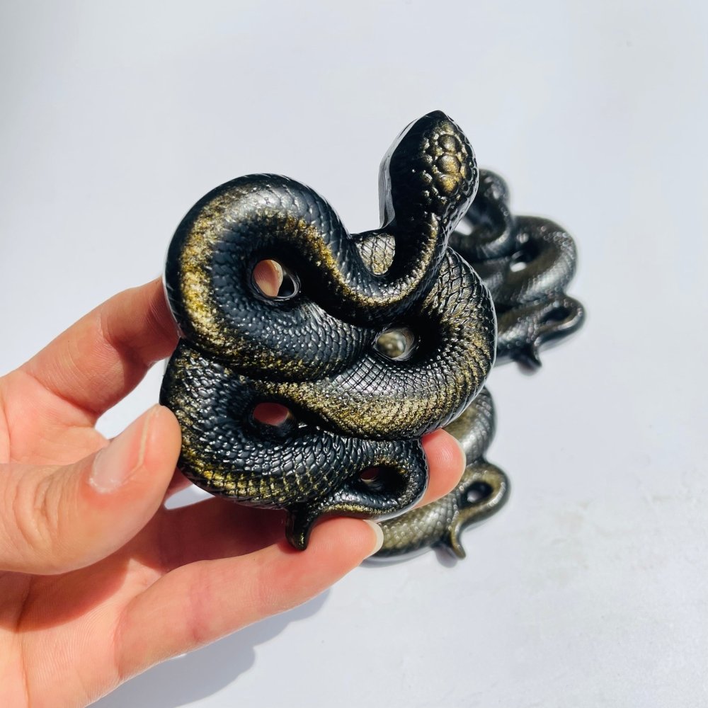Gold Sheen Obsidian Snake Carving Wholesale -Wholesale Crystals