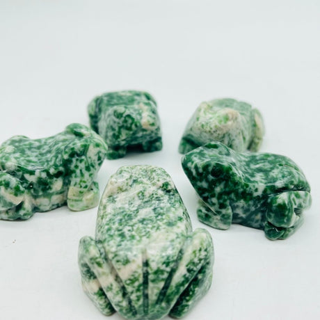Green Dot Stone Frog Carving Animals Wholesale -Wholesale Crystals