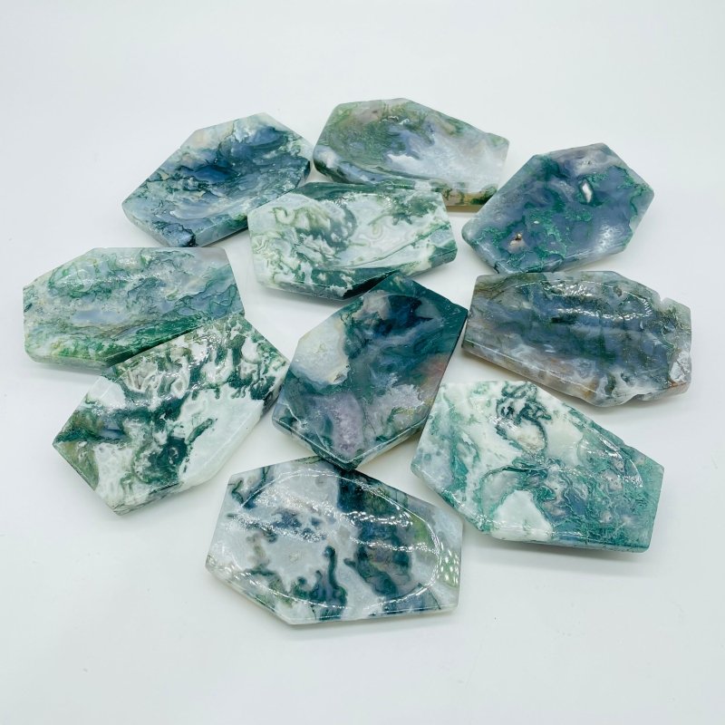 Green Moss Agate Shallow Bowl Coffin Wholesale -Wholesale Crystals