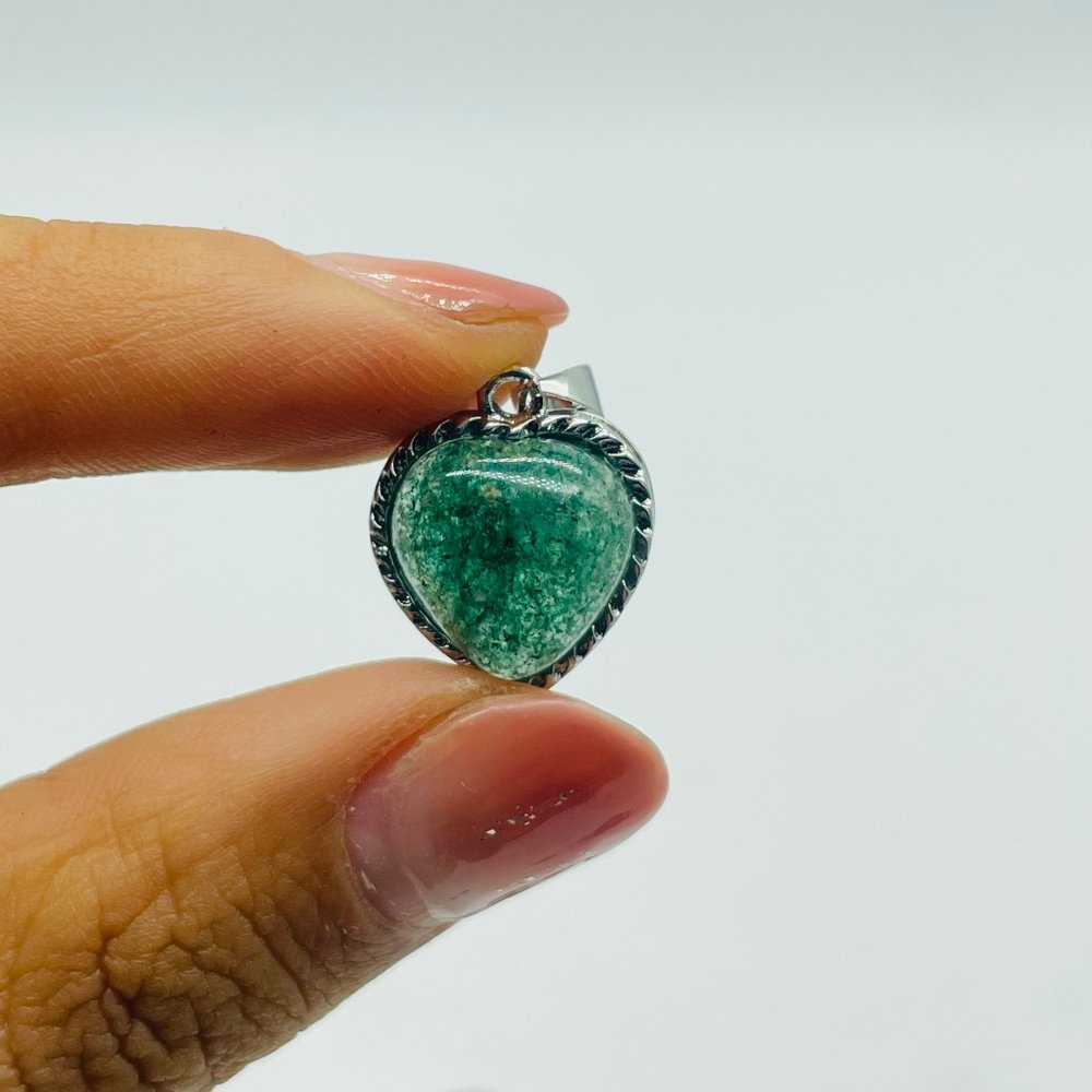 Green Strawberry Quartz Heart Pendant Wholesale -Wholesale Crystals