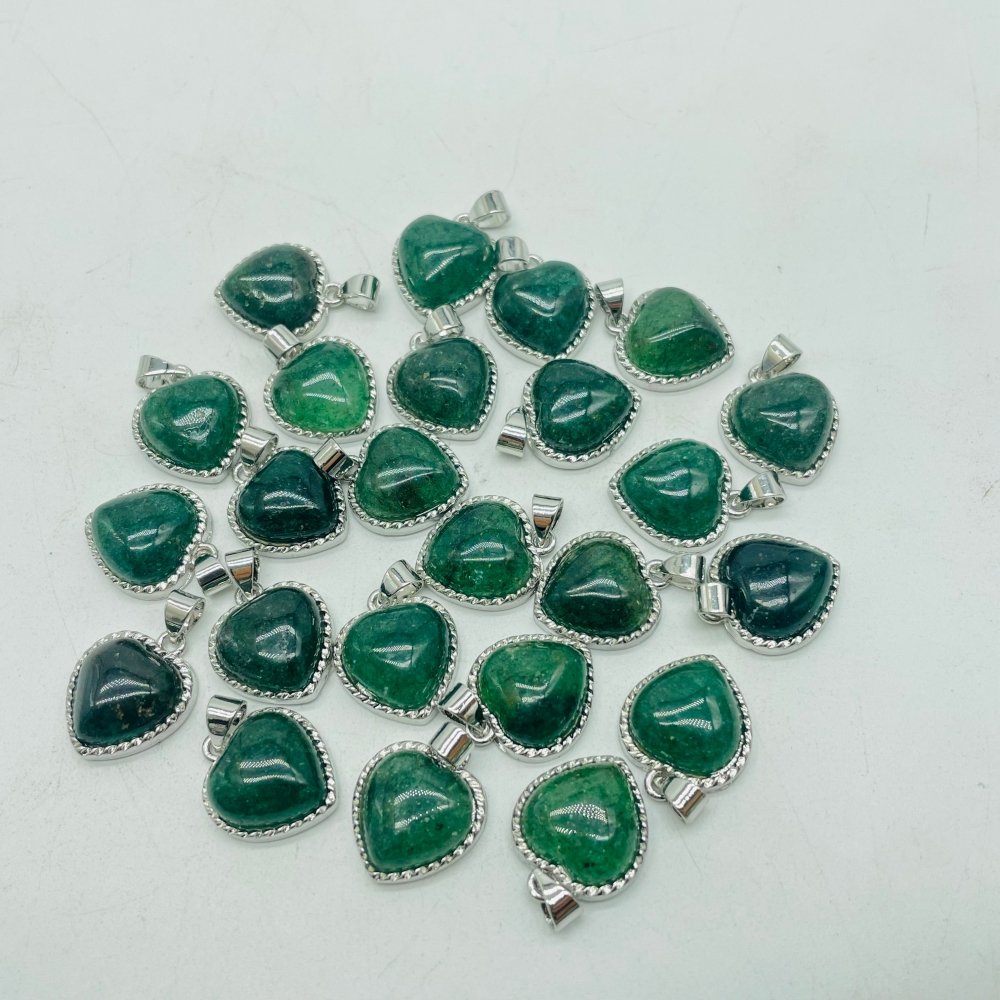 Green Strawberry Quartz Heart Pendant Wholesale -Wholesale Crystals