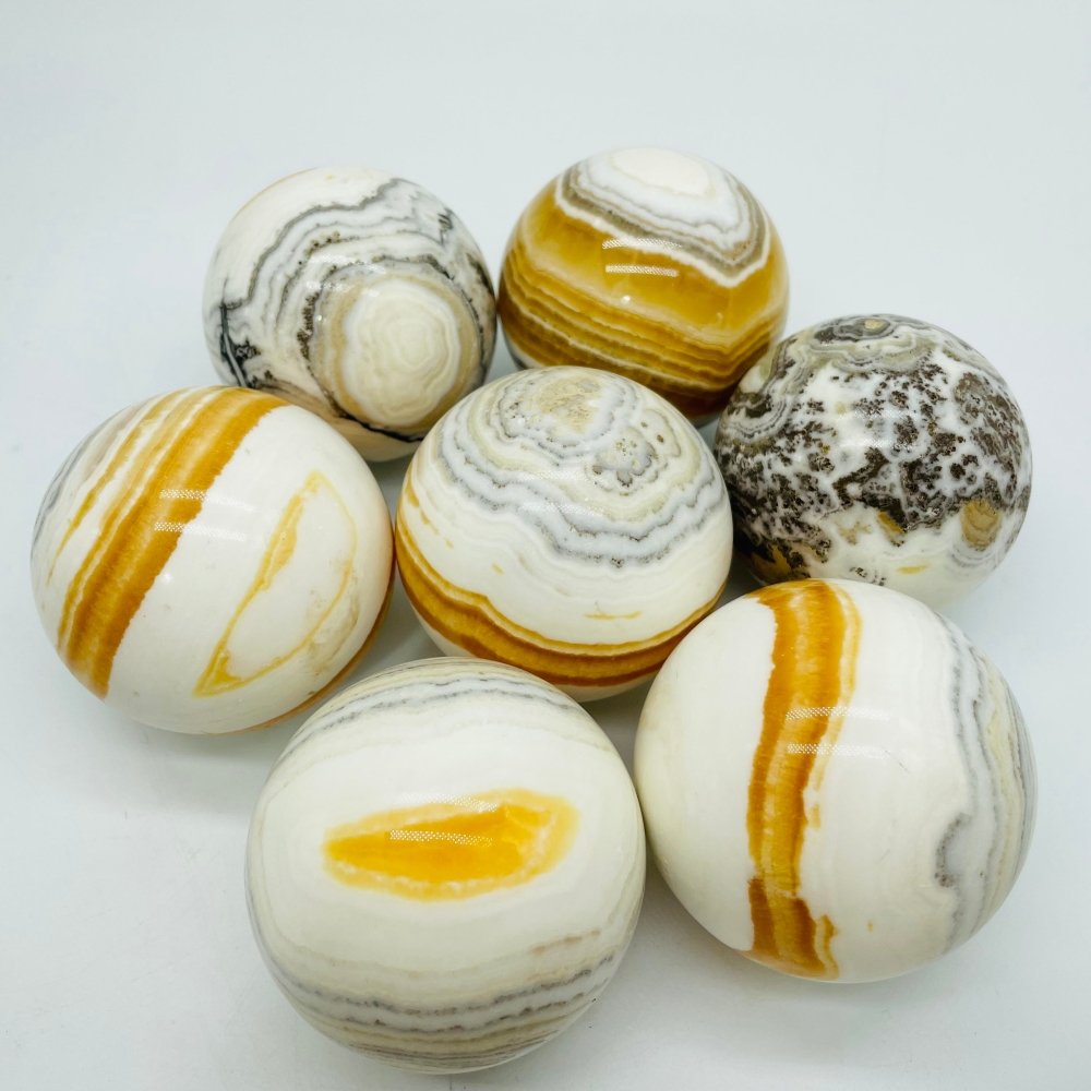 Grey & Yellow Calcite Sphere Ball Wholesale -Wholesale Crystals