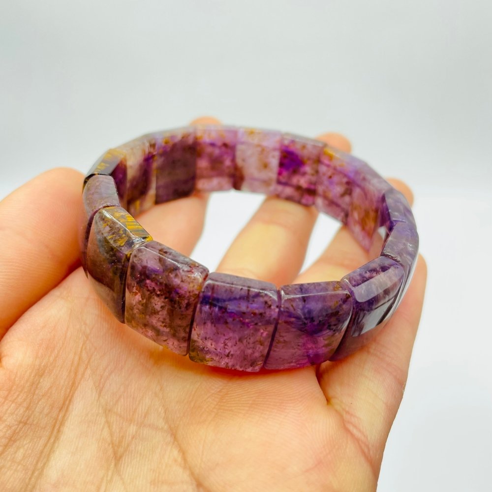 High Grade Amethyst Cacoxenite Super7 Bracelet (HGUB07) -Wholesale Crystals