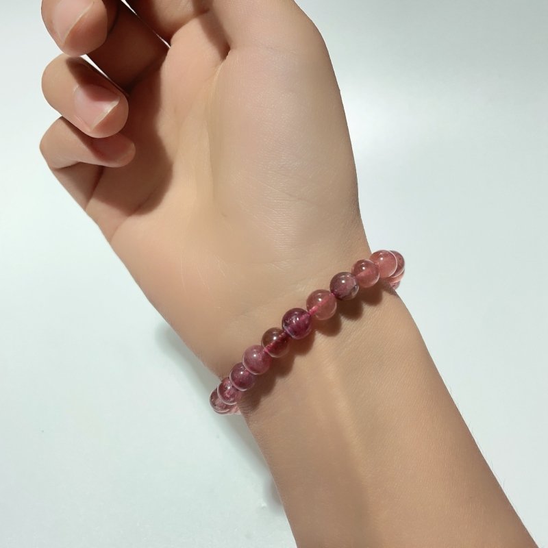 High Grade Clear Red Tourmaline Bracelet (HGUB18) -Wholesale Crystals