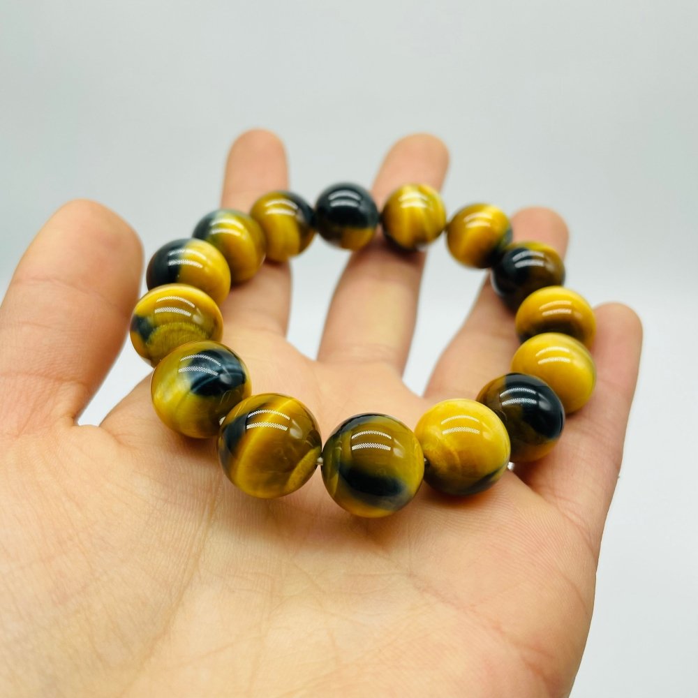 High Grade Gold Blue Tiger Eye Flash Bracelet (HGUB02) -Wholesale Crystals