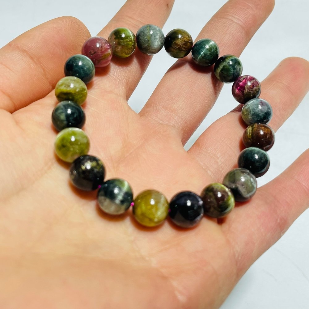 High Grade Rainbow Cat's Eye Tourmaline Bracelet (HGUB06) -Wholesale Crystals