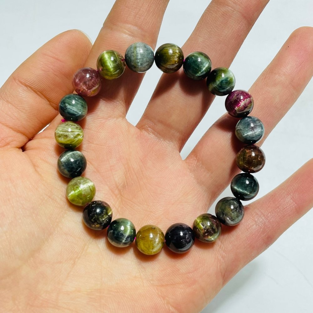 High Grade Rainbow Cat's Eye Tourmaline Bracelet (HGUB06) -Wholesale Crystals