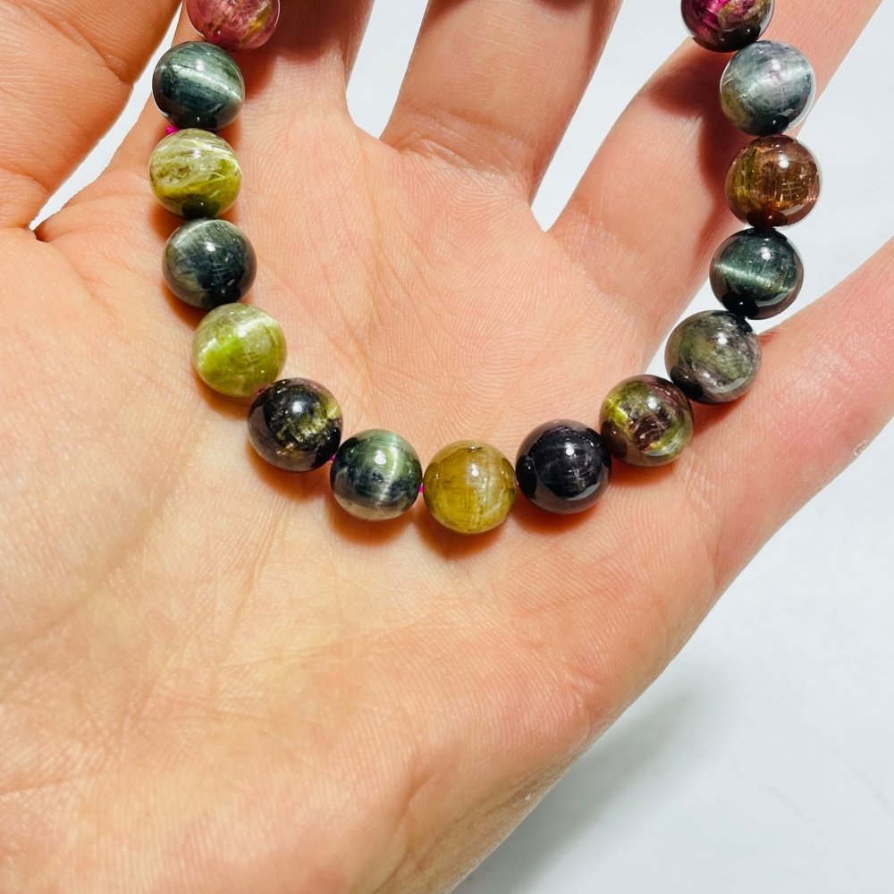 High Grade Rainbow Cat's Eye Tourmaline Bracelet (HGUB06) -Wholesale Crystals