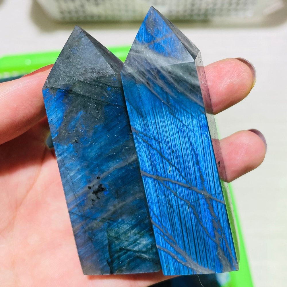 High Quality Blue Labradorite Four-Sided Tower Point Wholesale -Wholesale Crystals