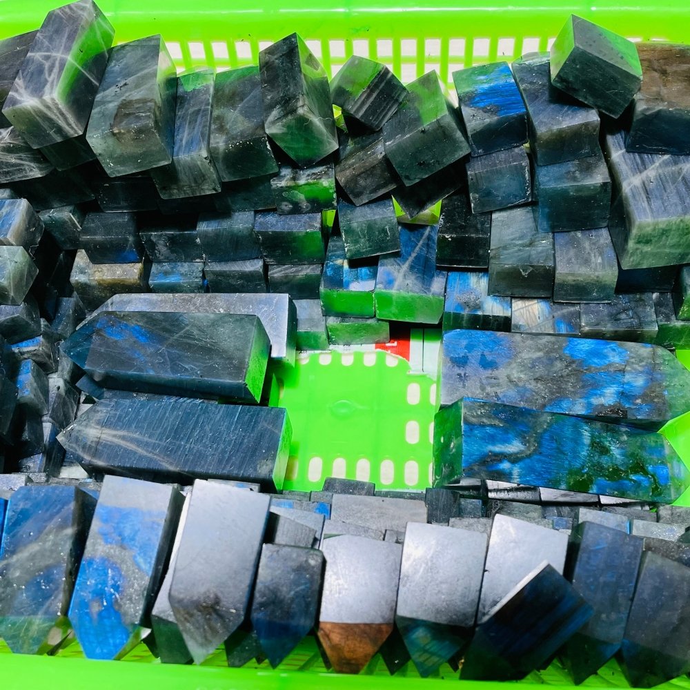 High Quality Blue Labradorite Four-Sided Tower Point Wholesale -Wholesale Crystals