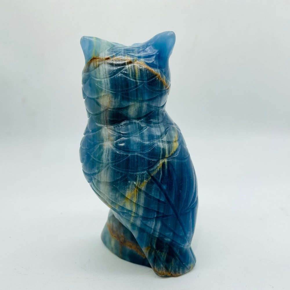 High Quality Blue Onyx Owl Carving -Wholesale Crystals