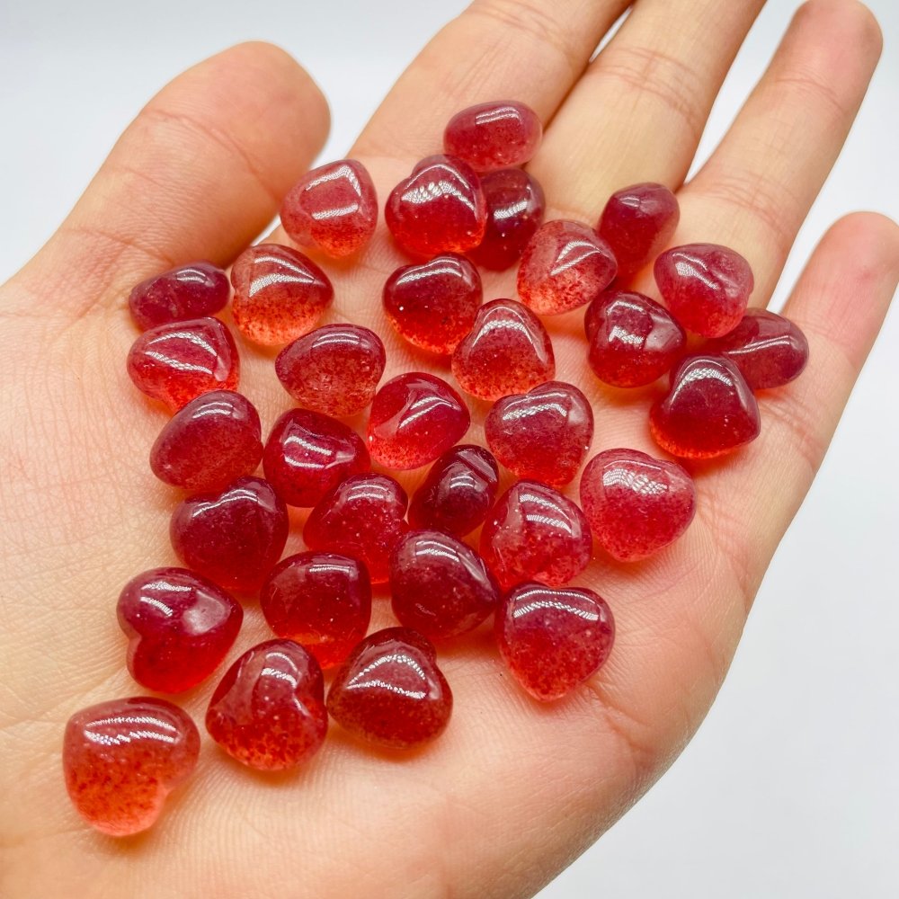 High Quality Mini Strawberry Quartz Heart DIY Pendant Wholesale -Wholesale Crystals