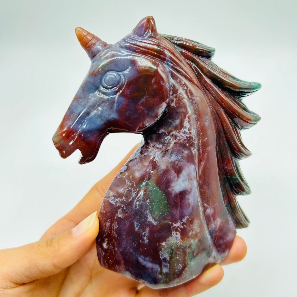 High Quality Ocean Jasper Unicorn Carving -Wholesale Crystals