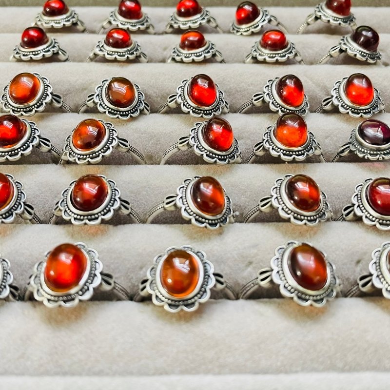 High Quality S925 Orange Garnet Ring Wholesale -Wholesale Crystals
