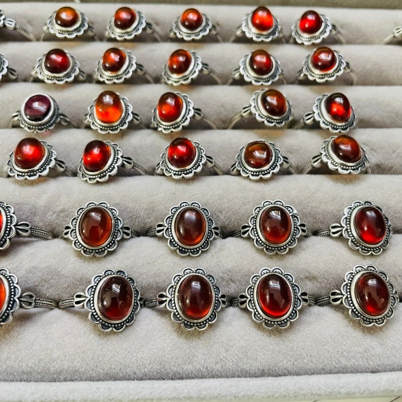 High Quality S925 Orange Garnet Ring Wholesale -Wholesale Crystals