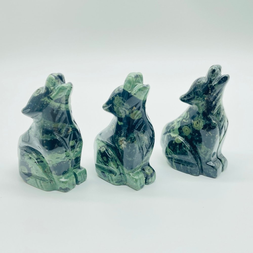 Kambaba Jasper Wolf Carving Wholesale -Wholesale Crystals