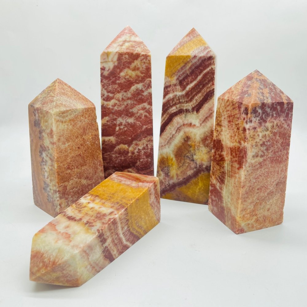 Large Fat Red Dali Jasper Four-Sided Tower Point Wholesale -Wholesale Crystals