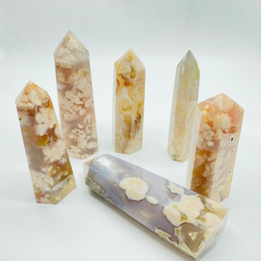 Large Sakura Flower Agate Tower Point Wholesale -Wholesale Crystals
