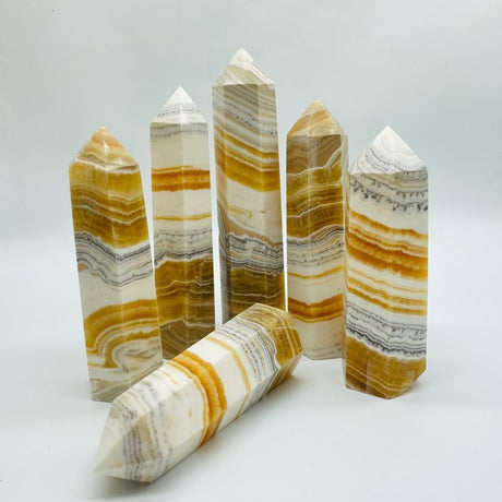 Large White & Yellow Calcite Tower Point Wholesale -Wholesale Crystals