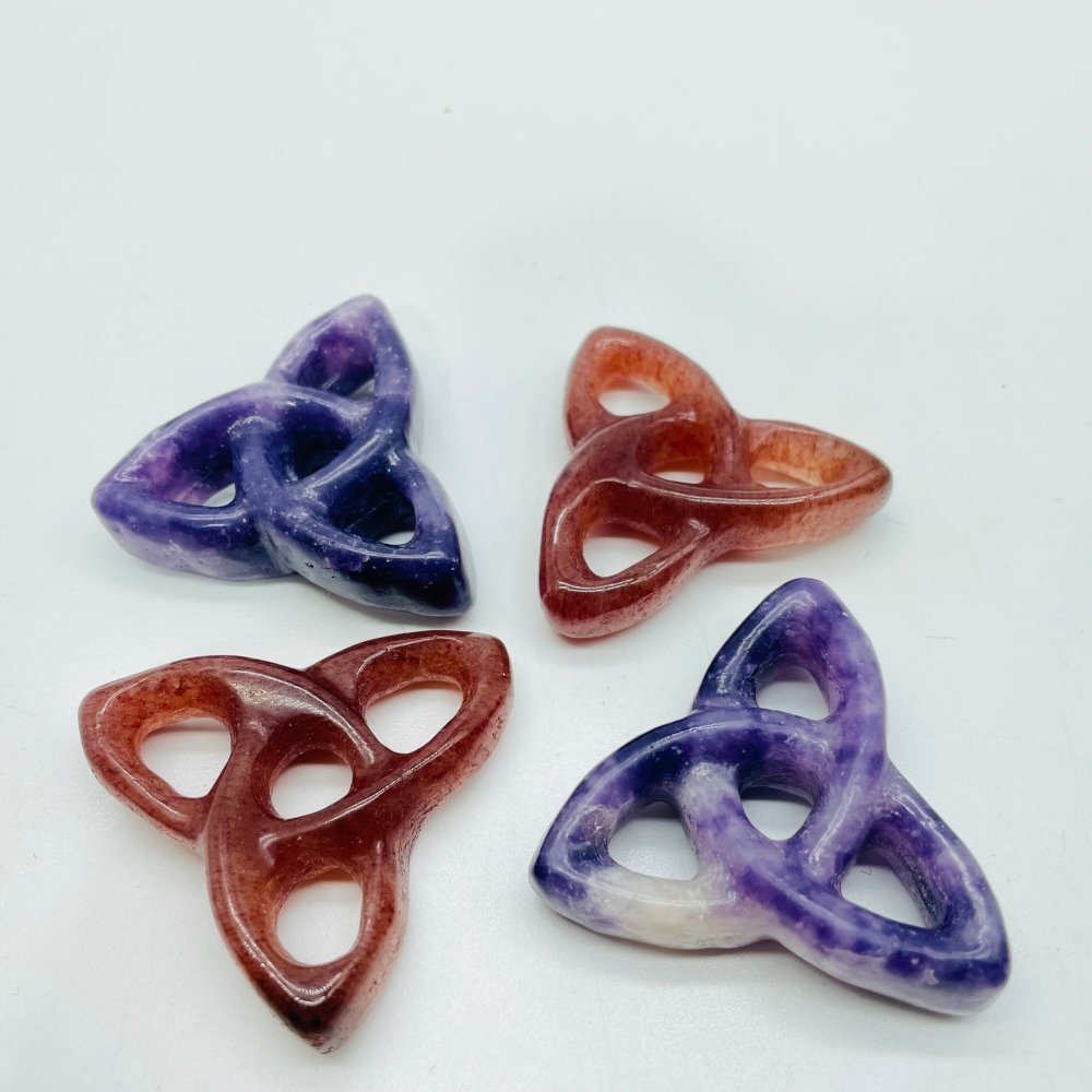 Lepidolite &Strawberry Triangle Circle Quartz Wholesale -Wholesale Crystals