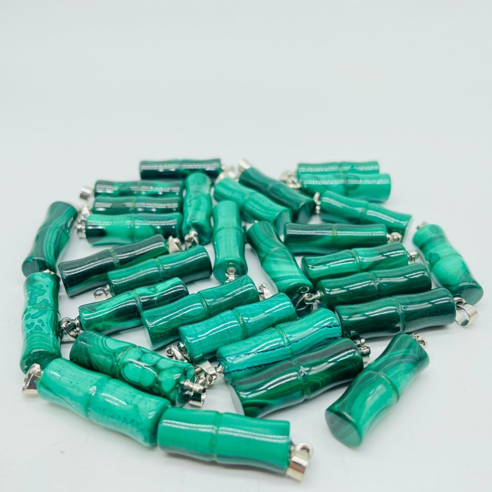 Malachite Bamboo Shape Pendant Wholesale -Wholesale Crystals