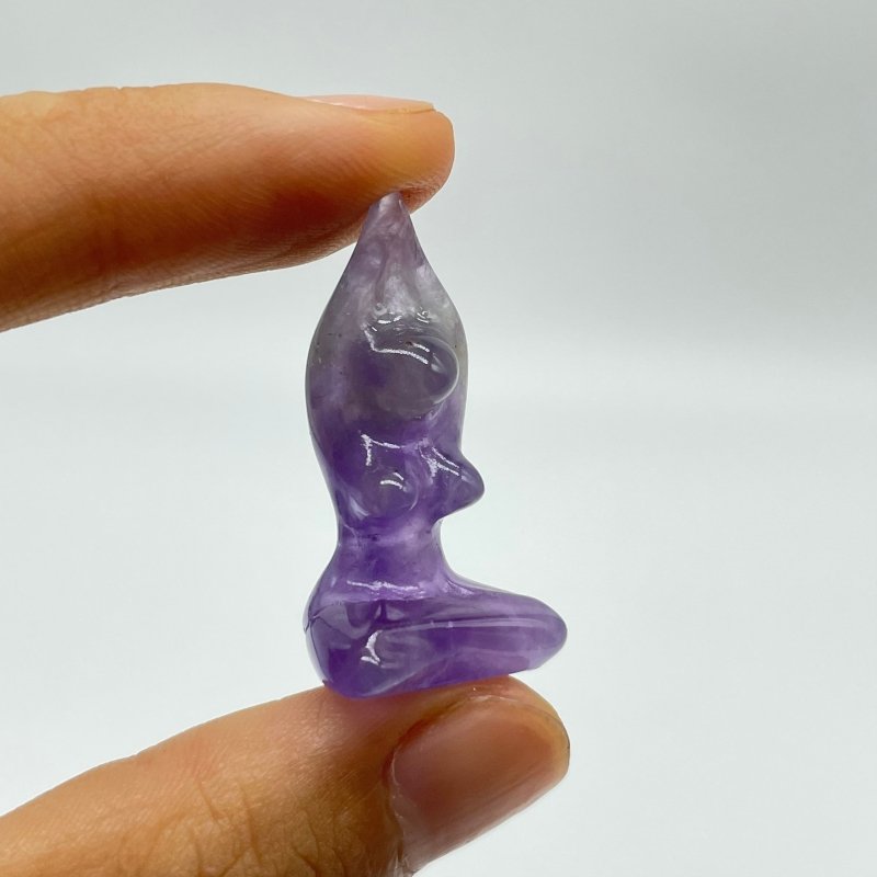 Mini Amethyst Yoga Goddess Female Carving Wholesale -Wholesale Crystals