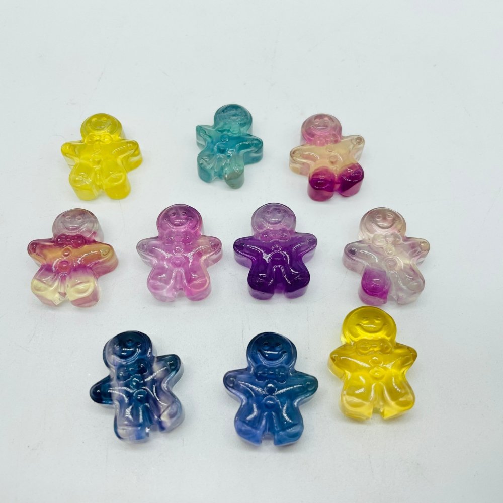 Mini Fluorite Gingerbread Man Carving Wholesale -Wholesale Crystals