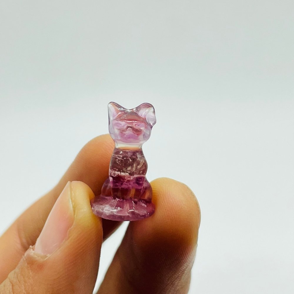 Mini Fluorite Hairless Cat Carving Animal Wholesale -Wholesale Crystals