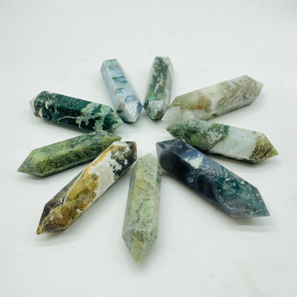 Moss Agate Double Point Tower Wholesale -Wholesale Crystals
