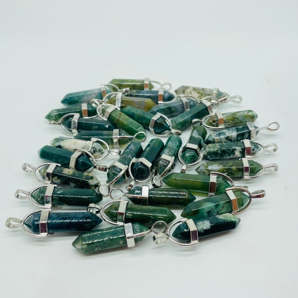 Moss Agate Double Points Pendant Crystal Wholesale -Wholesale Crystals