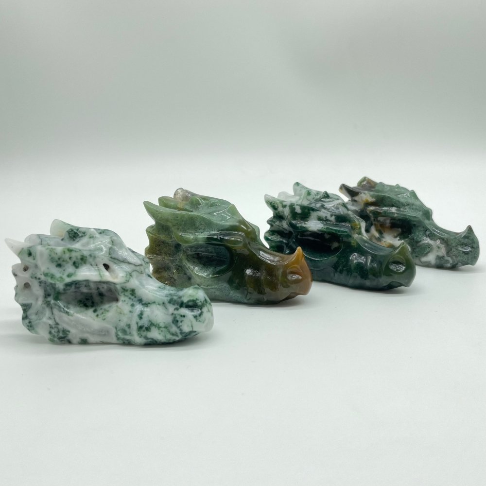Moss Agate Dragon Head Carving Wholesale -Wholesale Crystals
