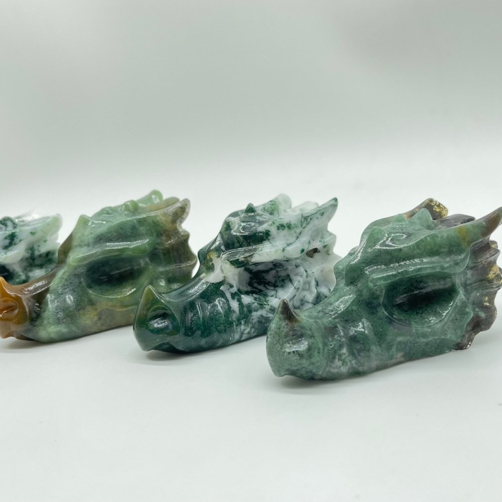 Moss Agate Dragon Head Carving Wholesale -Wholesale Crystals