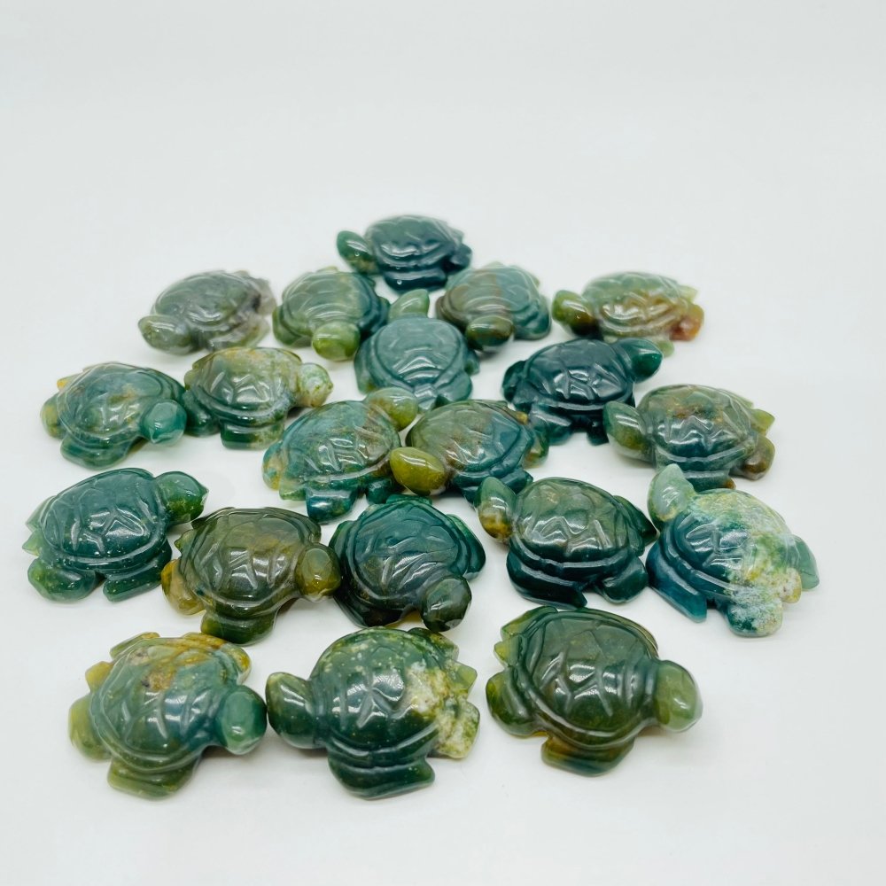Moss Agate Sea Turtle Carving Wholesale -Wholesale Crystals