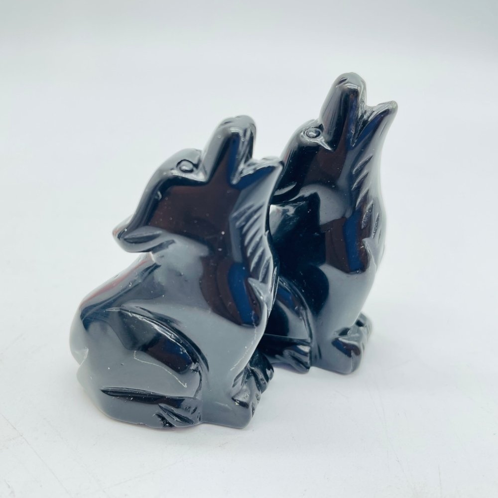 Moss Agate Wolf Carving Animals Wholesale -Wholesale Crystals